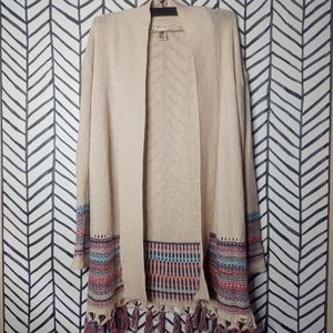 Roxy Boho Color Weave Tassel Cardigan